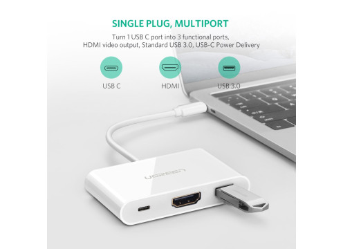 UGREEN USB-C to HDMI | USB-A | USB-C PD 0.15m Dock