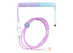 כבל USB-A ל-USB-C מסולסל Ducky Coiled - צבע סגול Azure