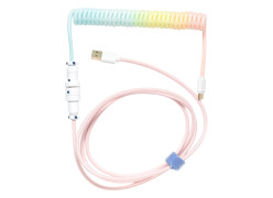 כבל USB-A ל-USB-C מסולסל Ducky Coiled - צבע ורוד Cotton Candy