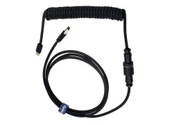 כבל USB-A ל-USB-C מסולסל Ducky Premicord Coiled - צבע שחור Phantom Black