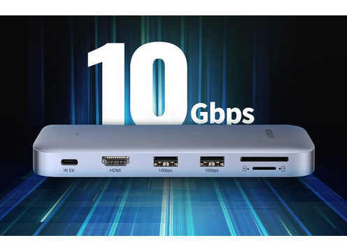 UGREEN USB-C 3.2 Gen2 to HDMI 4K/60Hz | x2 USB-A 3.0 | SD/micro SD | with SSD M.2 (NVMe/SATA) 10Gbps Enclosure Dock