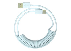1StPlayer USB-A to USB-C Spring up to 2.5m Cable Sky Blue