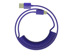 1StPlayer USB-A to USB-C Spring up to 2.5m Cable Purple Blue