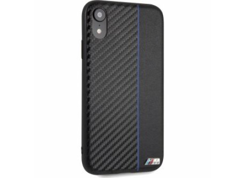 CG Mobile IPhone XR BMW M COLLECTION Carbon PU & Red Stripe Hard Case - Navy