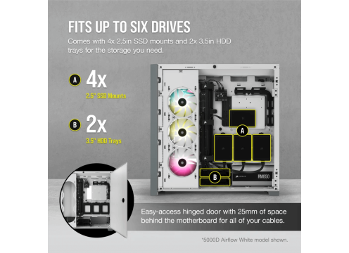 מארז מחשב Corsair 5000D Airflow TG White
