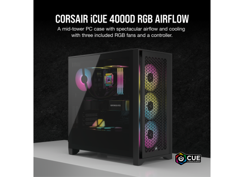 מארז מחשב Corsair 4000D RGB Airflow