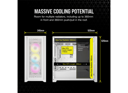 מארז מחשב Corsair iCUE 5000D RGB Airflow White