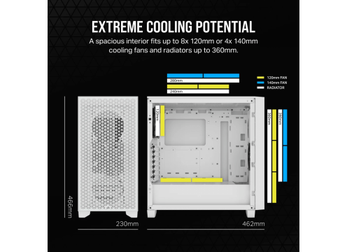 Corsair 3000D AIRFLOW Mid-Tower PC Case White