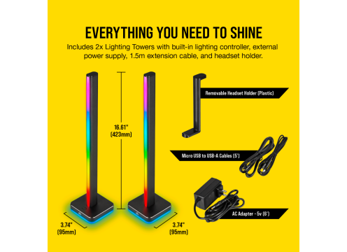 Corsair iCUE LT100 Smart Lighting Towers Starter Kit