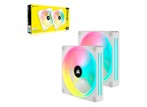 Corsair iCUE LINK QX140 RGB 140mm PWM White Fans x2 Starter Kit