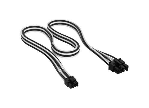 Corsair Premium Sleeved PCIe Type 5 Gen 5 White/Black Cable