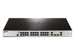 Switch 24 Port 10/100 (24X PoE) + 2 x Giga ports + 2 Combo SFP/Giga ports, Full L2 Managed