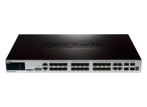 Switch 24-port Gigabit 20X SFP ports + 4x SFP/base-T ports + 4x 10G SFP+ Stack/uplink ports