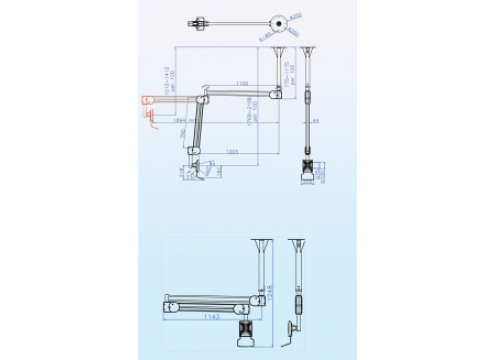 IPPON Hospital Monitor Arm Ceiling Mount 8kg