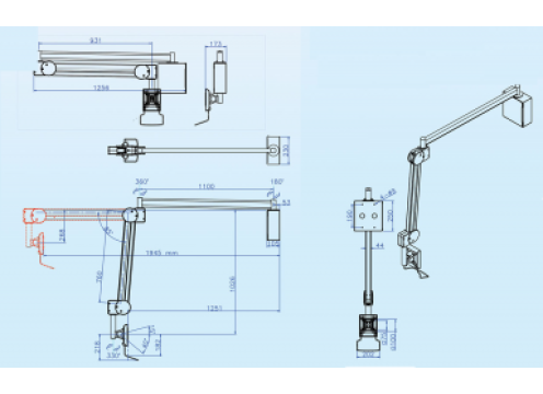 IPPON Hospital Monitor Arm Wall Mount 8kg