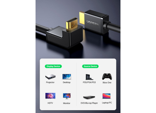 UGREEN HDMI 2.0 4K/60Hz 270° Gold Plated 2m Cable