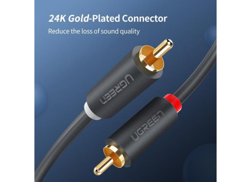 כבל אודיו UGREEN 10519 RCA x2 Male to Male - 3m