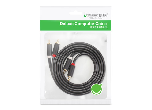 כבל אודיו UGREEN 10519 RCA x2 Male to Male - 3m
