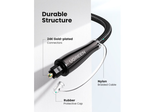 כבל אודיו אופטי UGREEN SPDIF Toslink Optical 2m