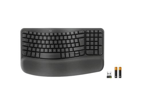 מקלדת ארגונומית אלחוטית Logitech Wave Keys עברית/אנגלית