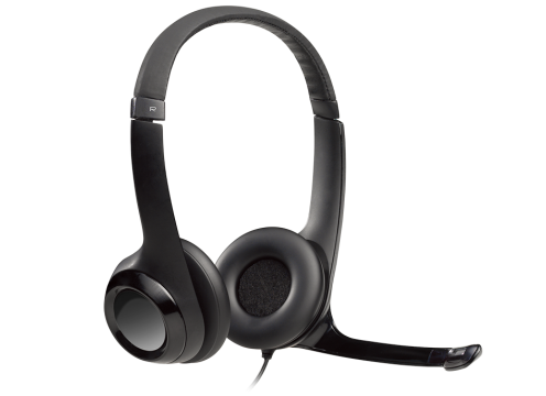 אוזניות קשת חוטיות Logitech H390 USB צבע שחור