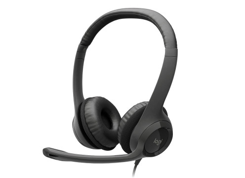 אוזניות קשת חוטיות Logitech H390 USB 2.0 צבע שחור