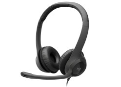 אוזניות קשת חוטיות עם מיקרופון מובנה Logitech H390 USB Black