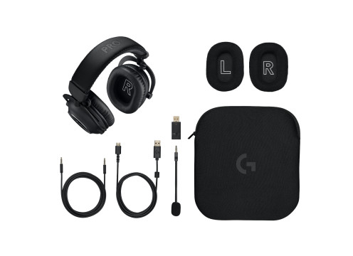 אוזניות קשת אלחוטיות לגיימינג + מעמד Logitech Pro X 2 Lightspeed צבע שחור