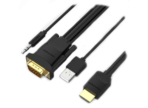 Vention HDMI to VGA with Audio + USB Power Input - 3M Cable
