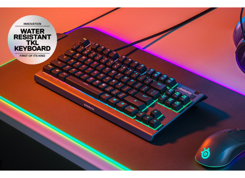 מקלדת גיימינג SteelSeries Apex 3 TKL US LED אנגלית בלבד