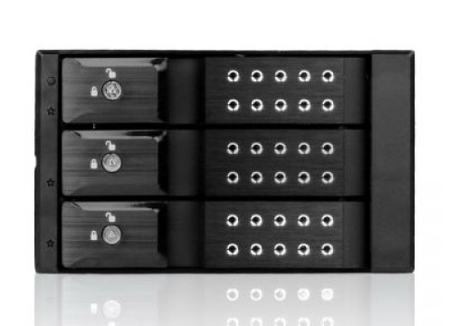 iStarUSA Hot Swap Cage 5.25"x2 to 3.5"x3 SAS/SATA 6.0 Black