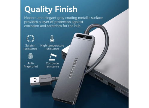 Vention USB-A 3.0 to USB-Ax4 with 1m MicroUSB Optional Power HUB