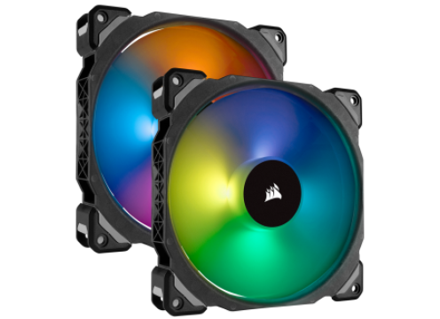 Corsair ML140 PRO RGB LED 140MM PWM Premium Magnetic Levitation Fan 2 Pack