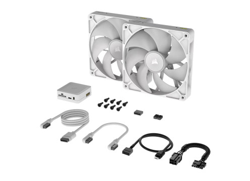 Corsair iCUE LINK RX140 RGB 140mm PWM 2xFans Start Kit White