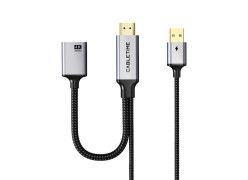 CABLETIME HDMI to DP (F) 0.2m with USB-C Power Cable