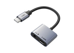 CABLETIME USB-C to 3.5mm Audio + USB-C PD60W Adapter