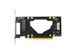 PCIe5.0 x16 to 2xU.2 (SFF-8639) + MCIO X8 Expansion Card