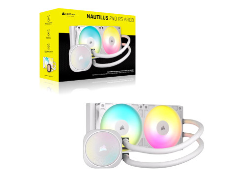 קירור נוזלי למעבד Corsair NAUTILUS 240 RS ARGB White