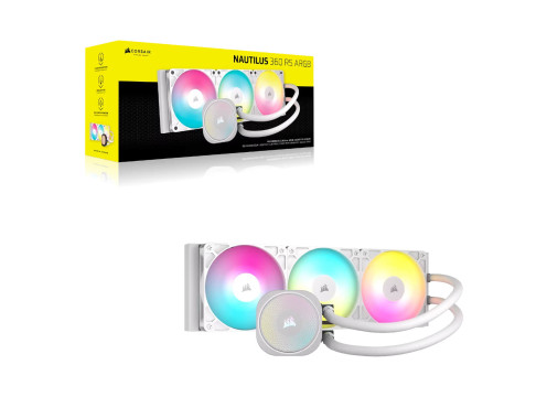 קירור נוזלי למעבד Corsair NAUTILUS 360 RS ARGB White