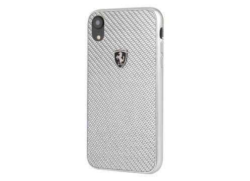 CG Mobile כיסוי קשיח מקרבון (פחמן) לאייפון XR בצבע כסוף פרארי רשמי