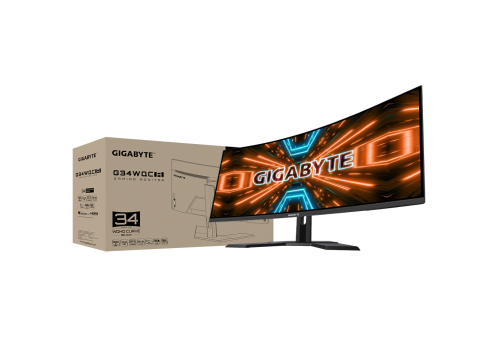 מסך מחשב קעור לגיימינג Gigabyte 34" G34WQC-A VA WQHD 144Hz 1ms 1500R