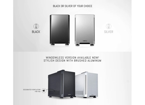 LIAN-LI Mini-ITX Case PC-TU150 Aluminum Windowless Black