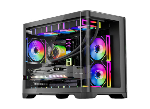 1StPlayer UV6 I 3xARGB Fans with HUB+Remote | Black Case