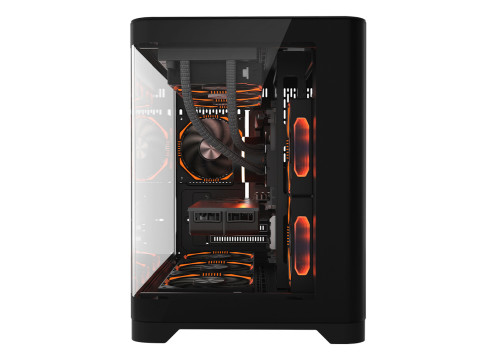 1StPlayer UV6 I 3xARGB Fans with HUB+Remote | Black Case